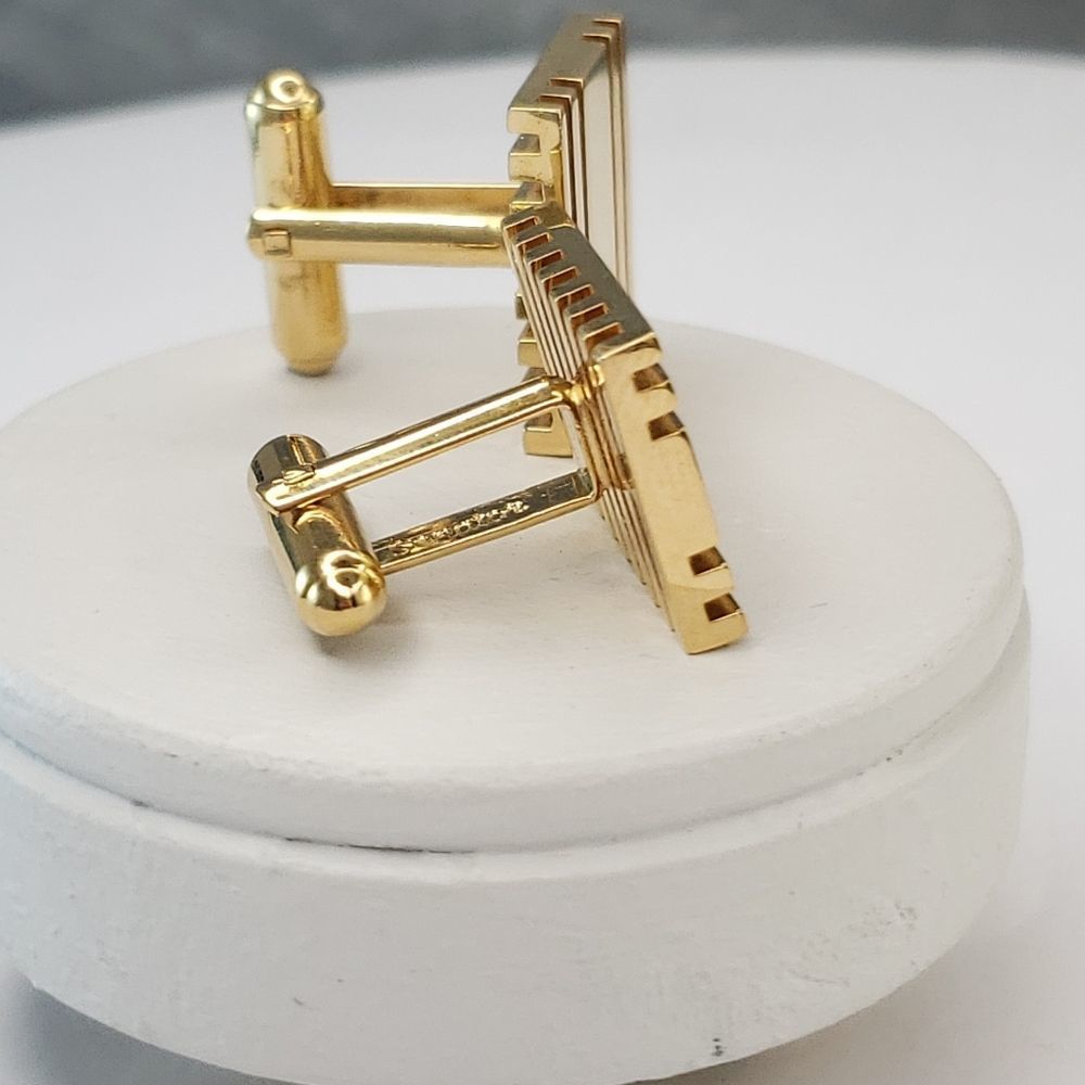 SENATOR Gold Cufflinks - Picture 8 of 12